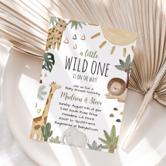 Convites Chá de fraldas Boho Safari