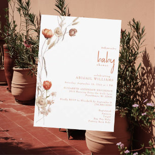 Convites Chá de fraldas Boho Terracotta