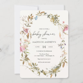 Convites Chá de fraldas Boho Wreath