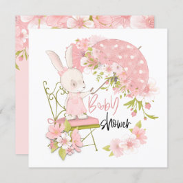 Convites Chá de fraldas Bonito de Guarda-chuvas Florais