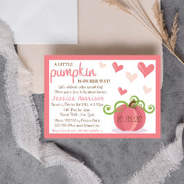 Convites Chá de fraldas Bonito De Meninas De Abóbora