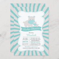 Chá de fraldas Bonito de Meninos Hippo e Mãe