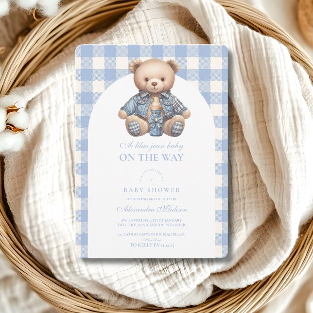 Convites Chá de fraldas Bonito Jean Baby Denim (Criador carregado)
