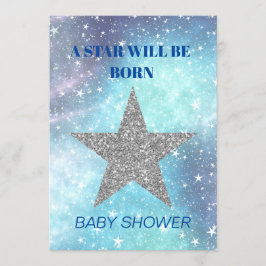 Convites Chá de fraldas Boy Blue Modern Star É Nascer