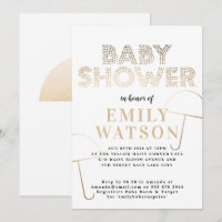 Chá de fraldas Branco do Guarda-chuvas Ouro