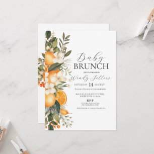 Convites Chá de fraldas Brunch Floral Bachelorette Fruta