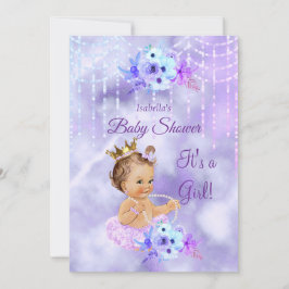 Convites Chá de fraldas Brunette Floreal Roxal