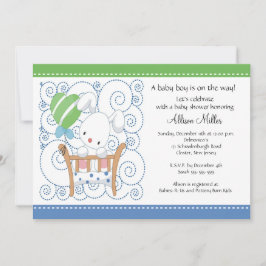 Convites Chá de fraldas Bunny Baby Boy