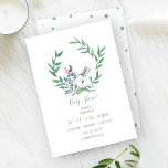 Convites Chá de fraldas Bunny de Cor Verde do Boho<br><div class="desc">Celebre sua Páscoa ou chá de fraldas de quintal com estes encantadores convites para chuveiros de bebês em casa aberta, com um coelhinho de aquarelas macio enfiado em verde e enquadrado por uma delicada coroa de louros. Com sua paleta branca e verde, essa design é perfeita para um chá de...</div>