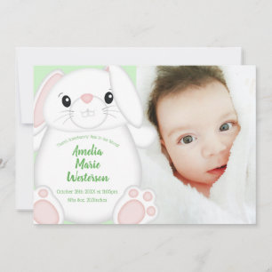 Convites Chá de fraldas Bunny Rabbit