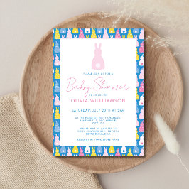 Convites Chá de fraldas Bunny Rabbit Girl