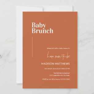 Convites Chá de fraldas Burnt Orange Minimalist Baby Brunc