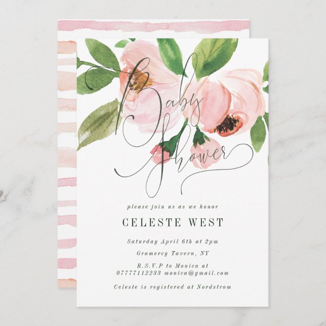 CONVITES CHÁ DE FRALDAS CELEBRADO (Frente/Verso)