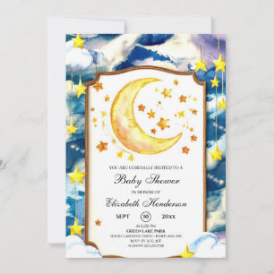 Convites Chá de fraldas Celestial Pastel