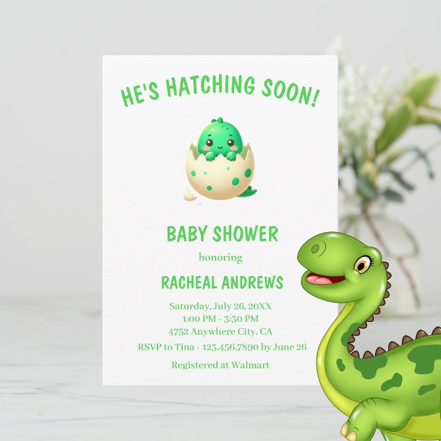 Convites Chá de fraldas Chá de fraldas do Dinossauro (Dinosaur Baby Sower Baby Shower invitations
)