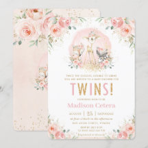 Chá de fraldas Chic Blush Floral Flor Woodland Gêm