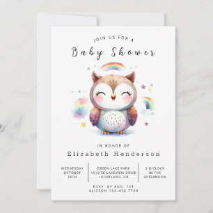 Convites Chá de fraldas Chic Whimsy Owl