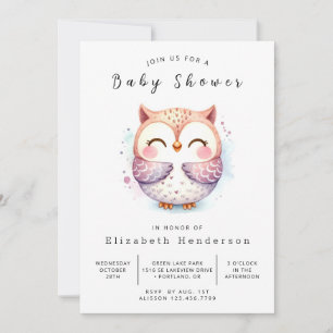 Convites Chá de fraldas Chic Wild Owl