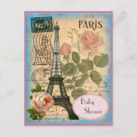 Chá de fraldas Chique Paris Eiffel Torre e Rosa