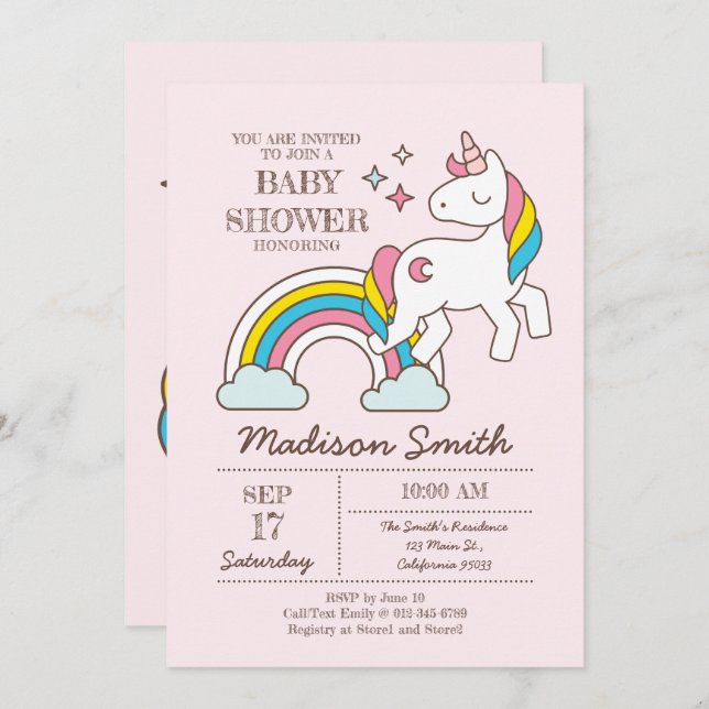 Convites Chá de fraldas Cinzento E Brilho (Frente/Verso)