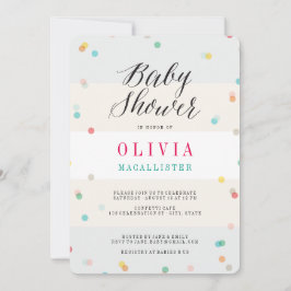 Convites Chá de fraldas Cinzento Moderno Confetti