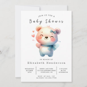 Convites Chá de fraldas Classic Digital Bear