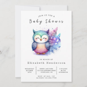 Convites Chá de fraldas Classic Printable Owl