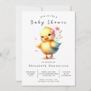 Convites Chá de fraldas Clássico Digital Duck