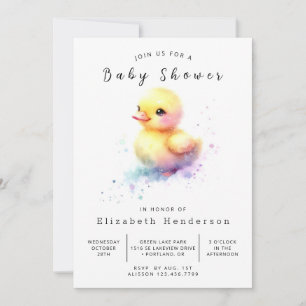 Convites Chá de fraldas Clássico Digital Duck