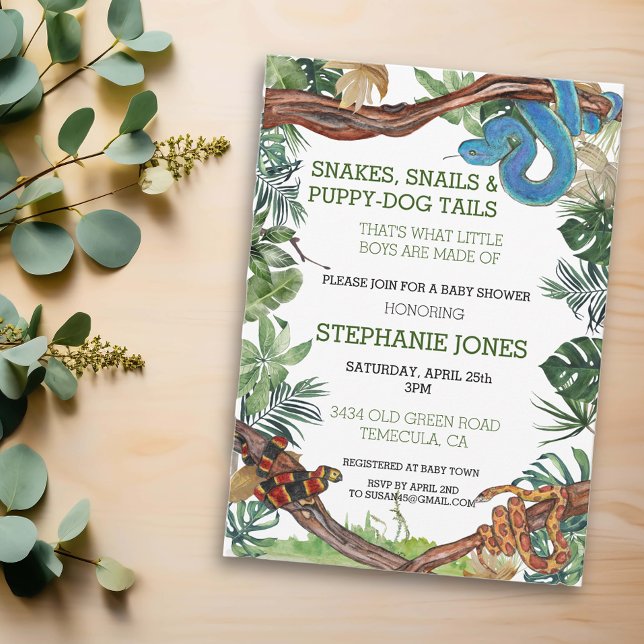 Convites Chá de fraldas cobra (Criador carregado)