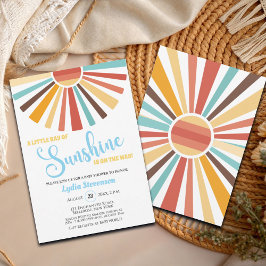 Convites Chá de fraldas Colorida Sunshine Boho
