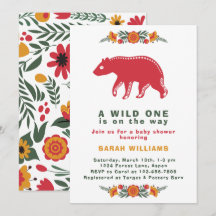 Chá de fraldas Colorido de Um Urso de Arte Folclór