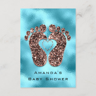 Convites Chá de fraldas com brilho brilhante Rosa de pino a