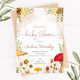 Convites Chá de fraldas com cogumelos