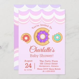 Convites Chá de fraldas Compra Fosco Rosquinha rosquinha  S