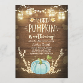 Convites Chá de fraldas convida Little Pumpkin Fall Russo B