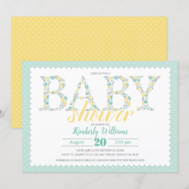 Convites chá de fraldas convida verde neutro de gênero