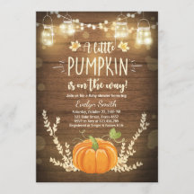 Chá de fraldas convidado Pequeno Pumpkin Fall wood