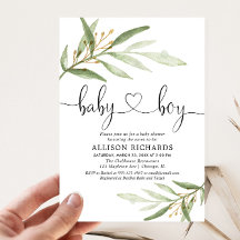 Chá de fraldas convidado simples verde moderno