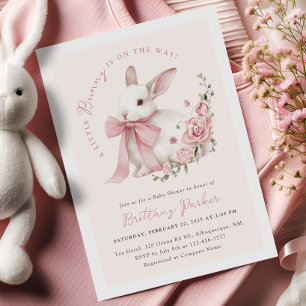 Convites Chá de fraldas Coquette Bunny