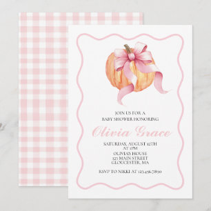 Convites Chá de fraldas cor-de-rosa Xadrez