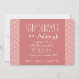 Convites Chá de fraldas Coral Pink Chevron