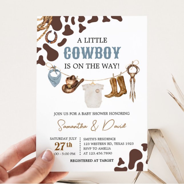 Convites Chá de fraldas Cowboy (Wild West Rodeo Baby Shower Invitation)