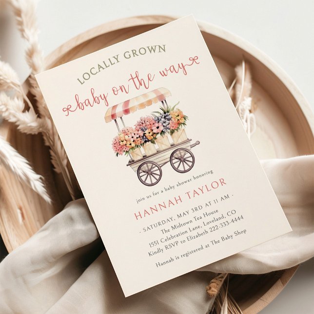 Convites Chá de fraldas crescido localmente (Criador carregado)