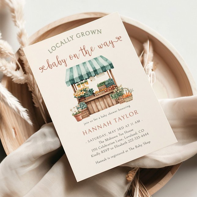 Convites Chá de fraldas crescido localmente (Criador carregado)