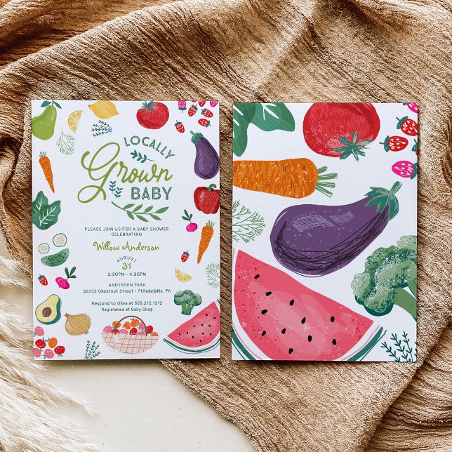 Convites Chá de fraldas crescido localmente (Criador carregado)