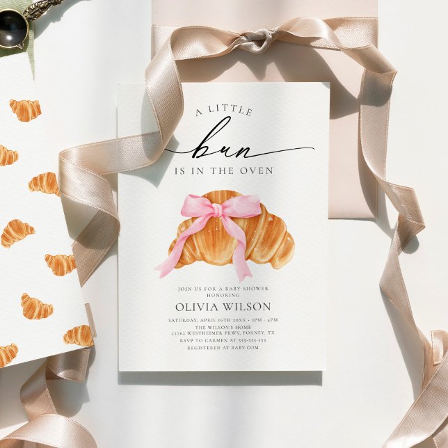 Convites Chá de fraldas croissant Arco rosa (Criador carregado)