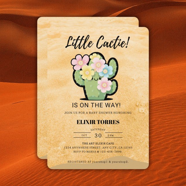 Convites Chá de fraldas Cuctie Kawaii Floral (Criador carregado)