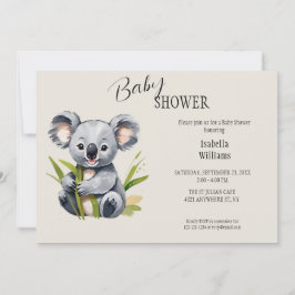 Convites Chá de fraldas Cute Baby Koala