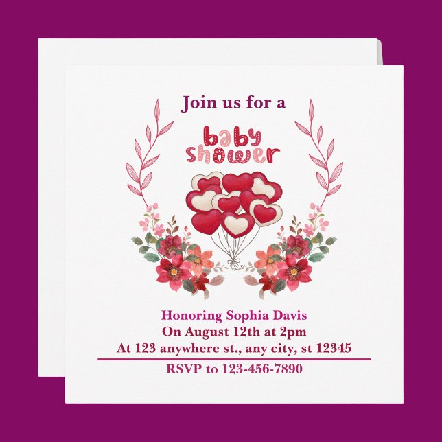 Convites Chá de fraldas Cute Personalizado (Criador carregado)